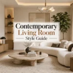 Contemporary Living Room Style Guide Contemporary living room with clean-lined furniture, warm neutral tones, layered textures and modern decor
